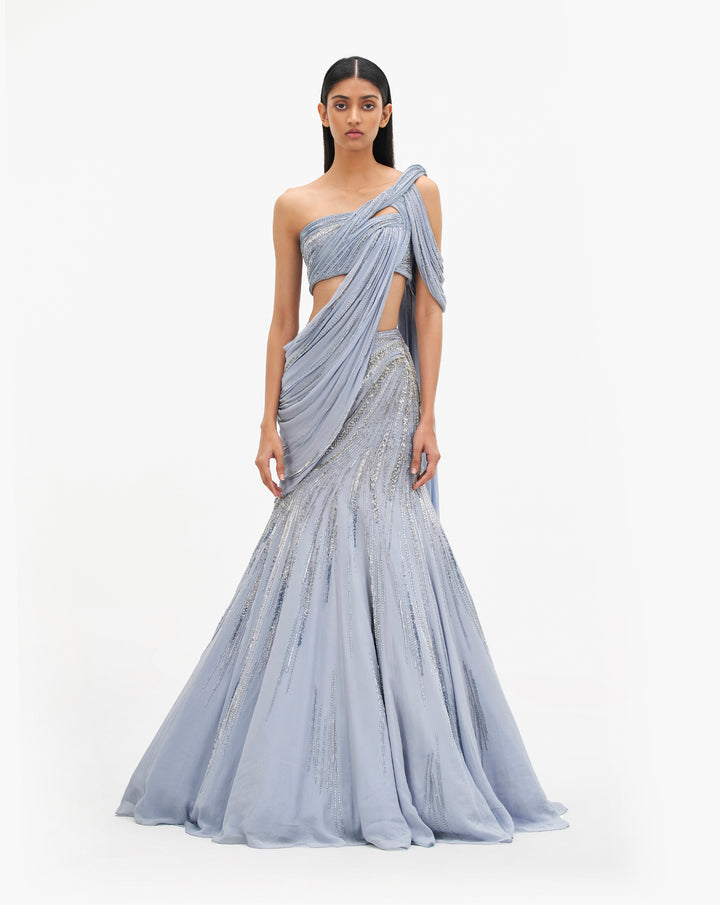 The Orion Mist Saree Lehenga