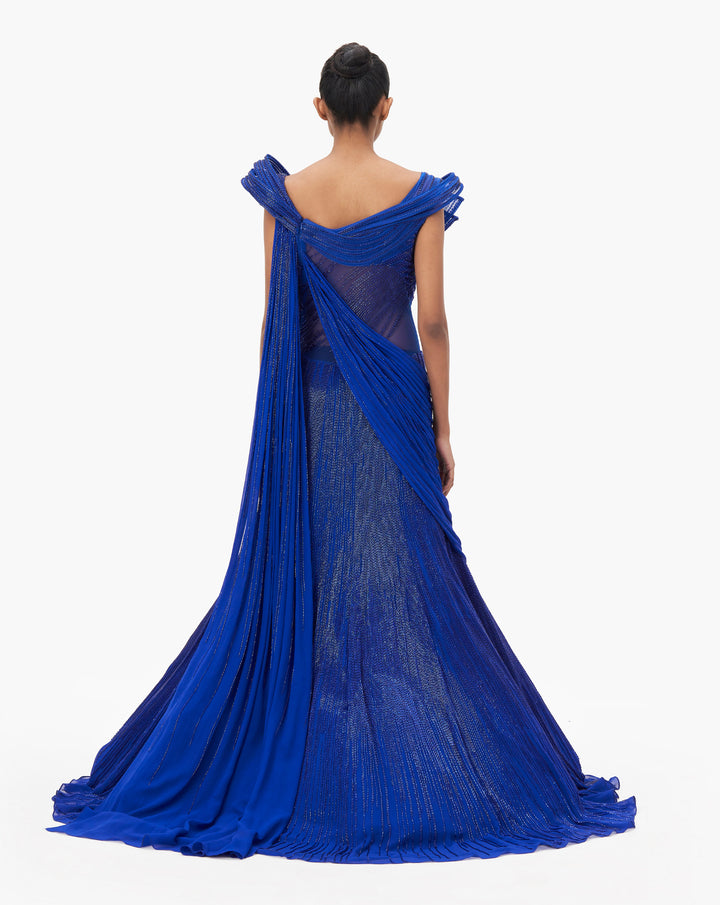 The Stardust Sculpted Saree Lehenga