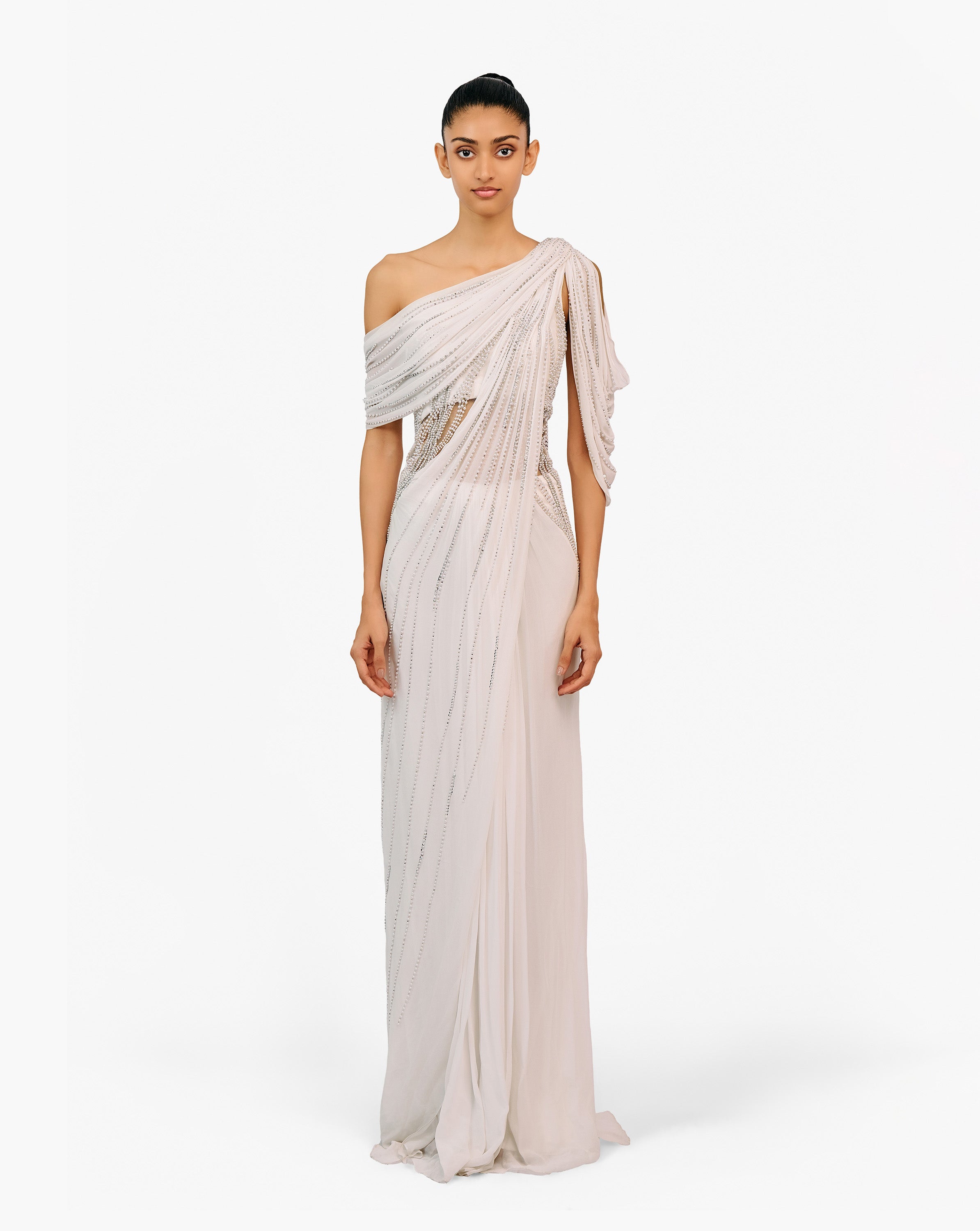 Grey Mist Glow Saree