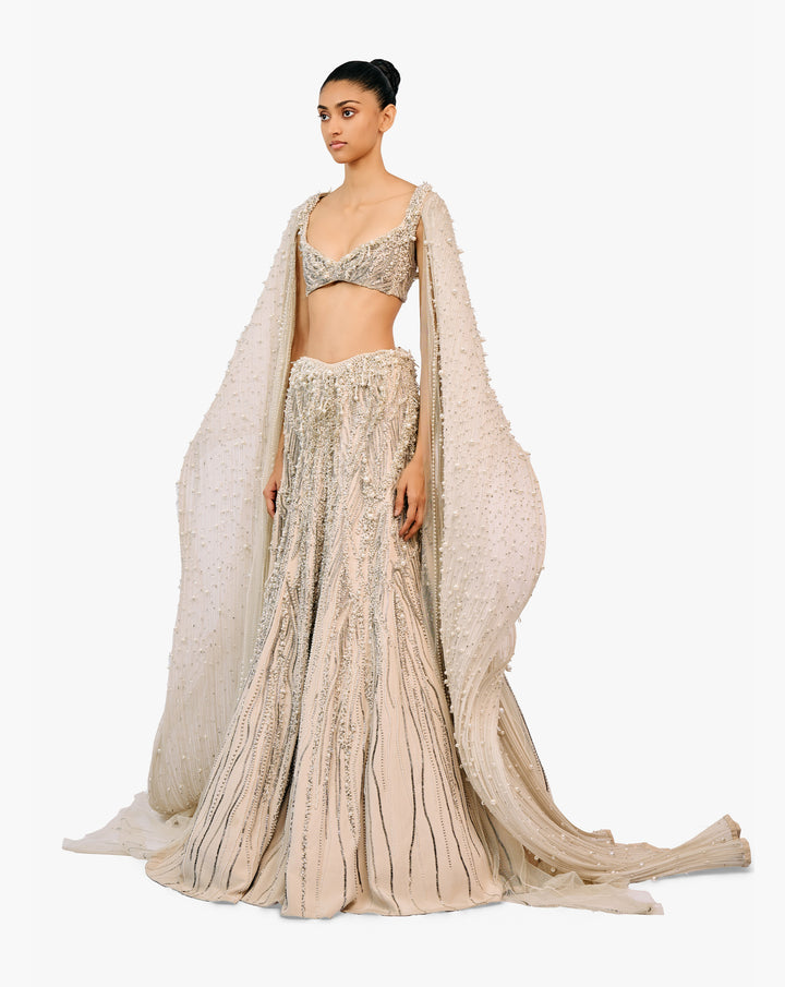 The Cygnus Cape Lehenga