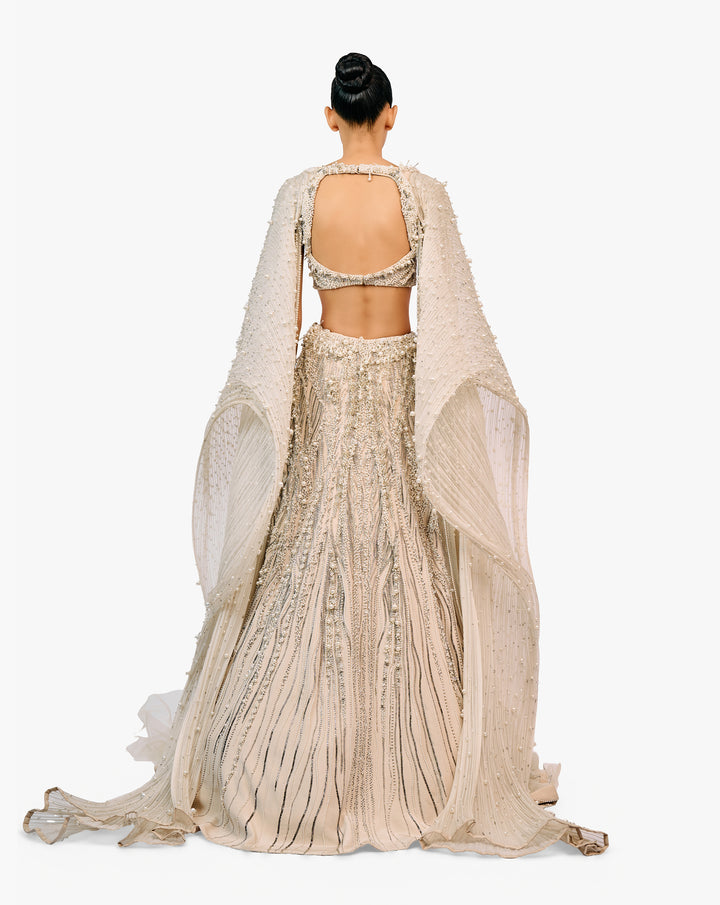 The Cygnus Cape Lehenga