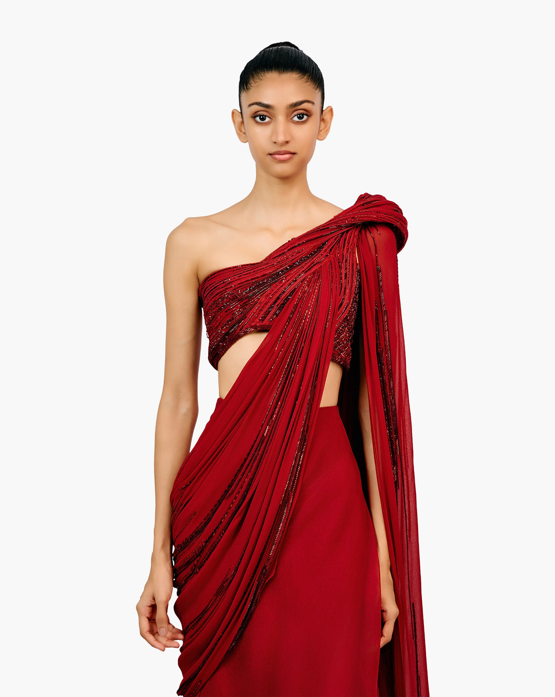 The Grecian Draped Saree Lehenga