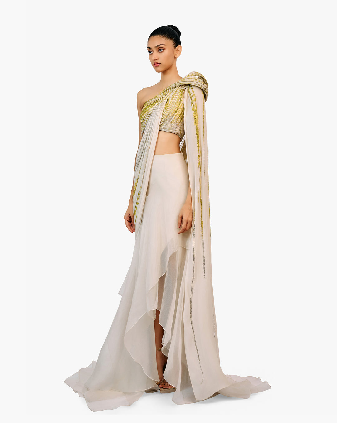 The Grecian Draped Saree Lehenga