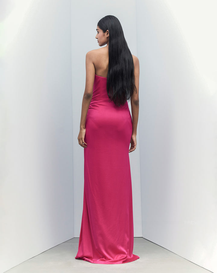 French Fuschia Cascaded Gown