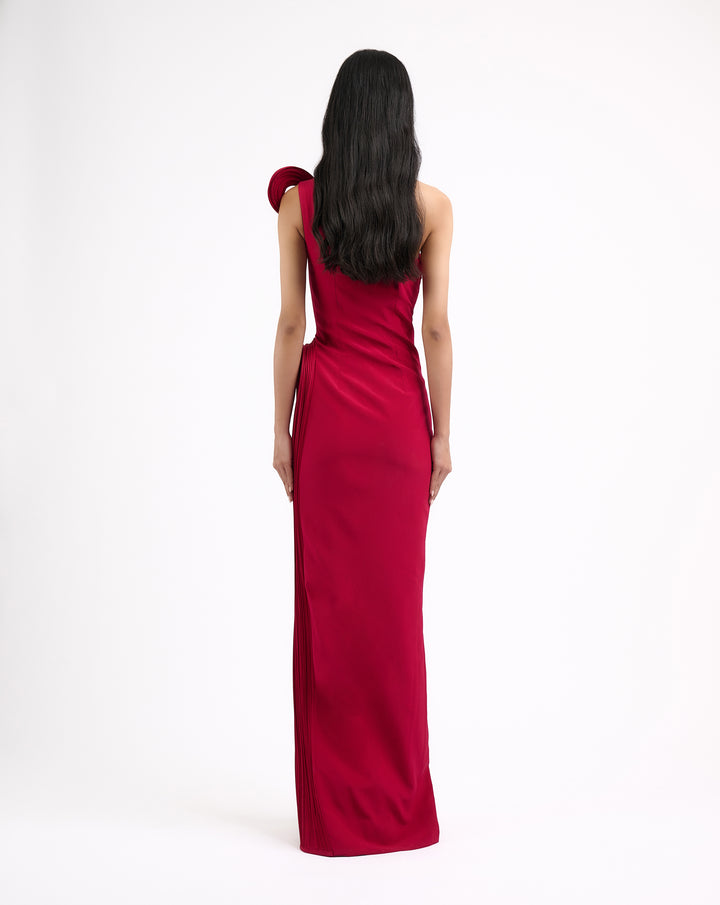 Satin sculpting on bodice