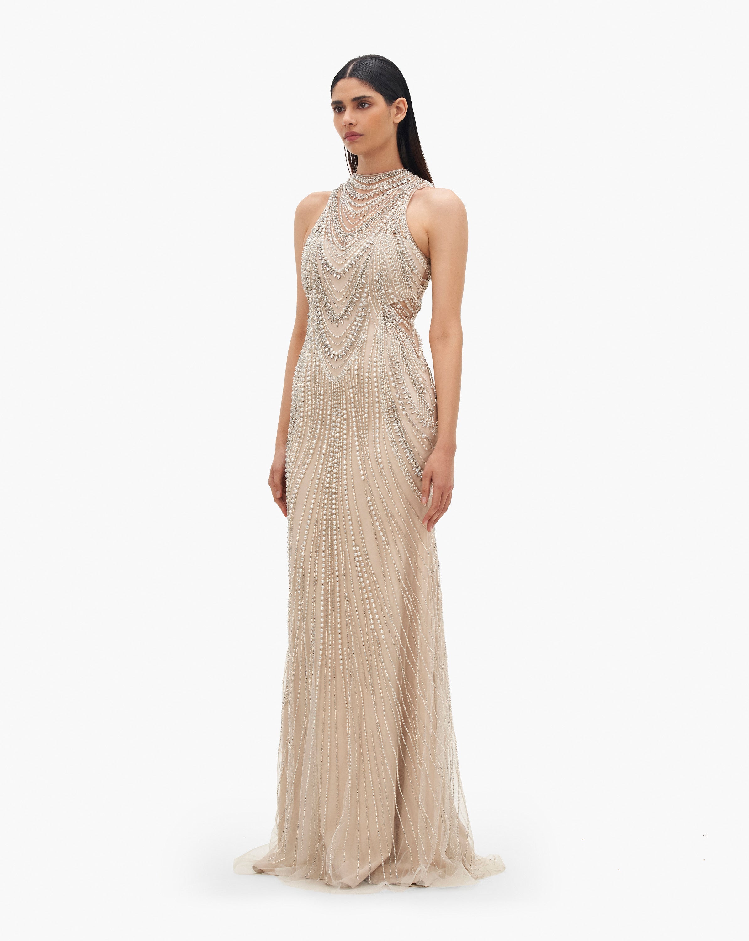 The Roman High-Neck Gown
