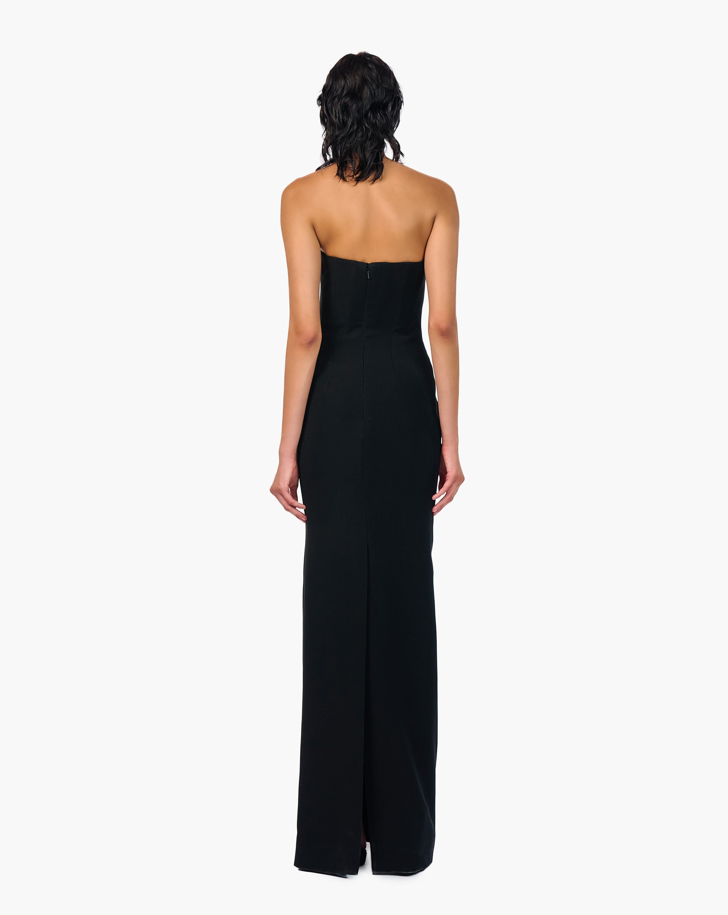 The Nyx Silver Drip Column Gown