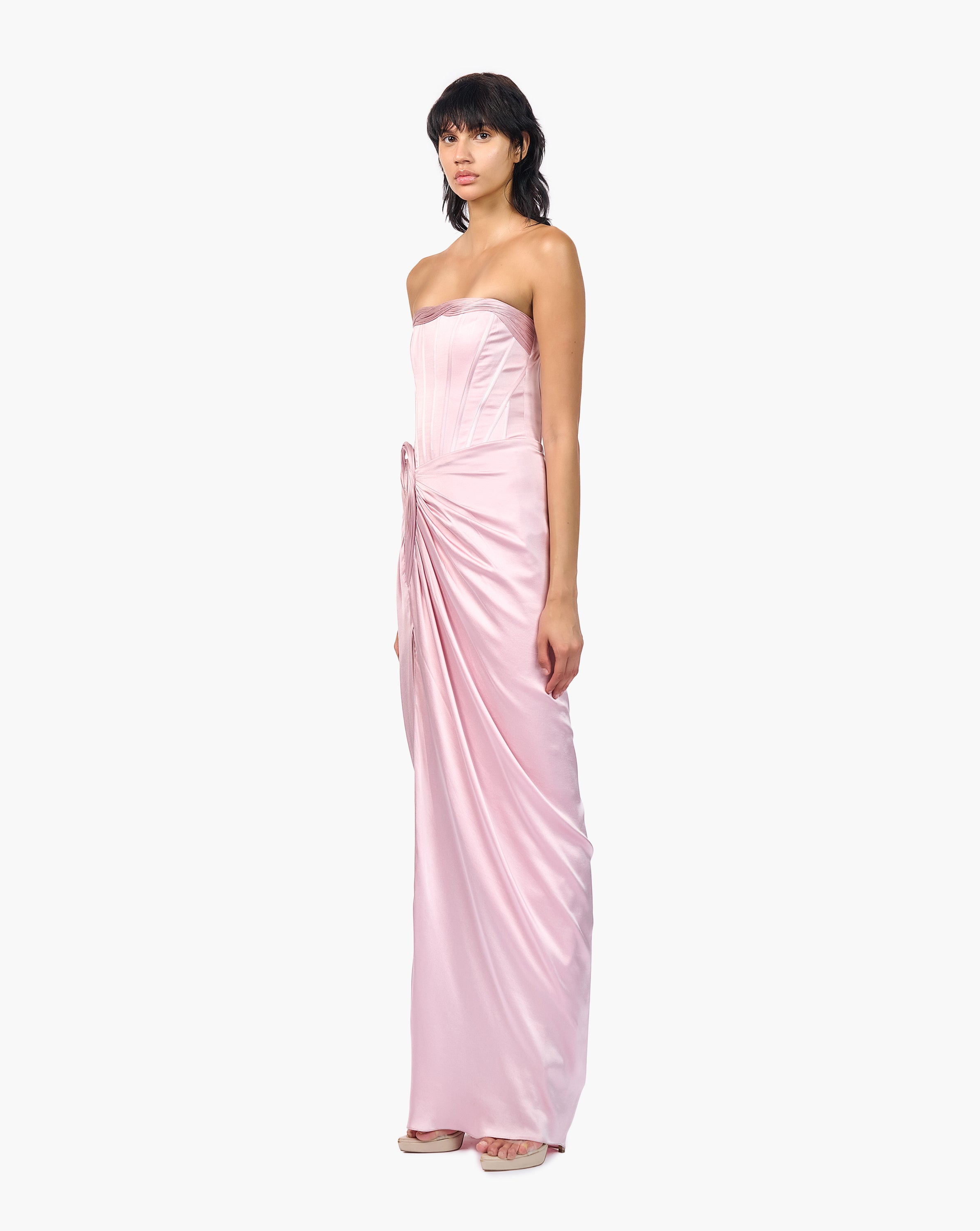 The Roz Corseted Draped Gown