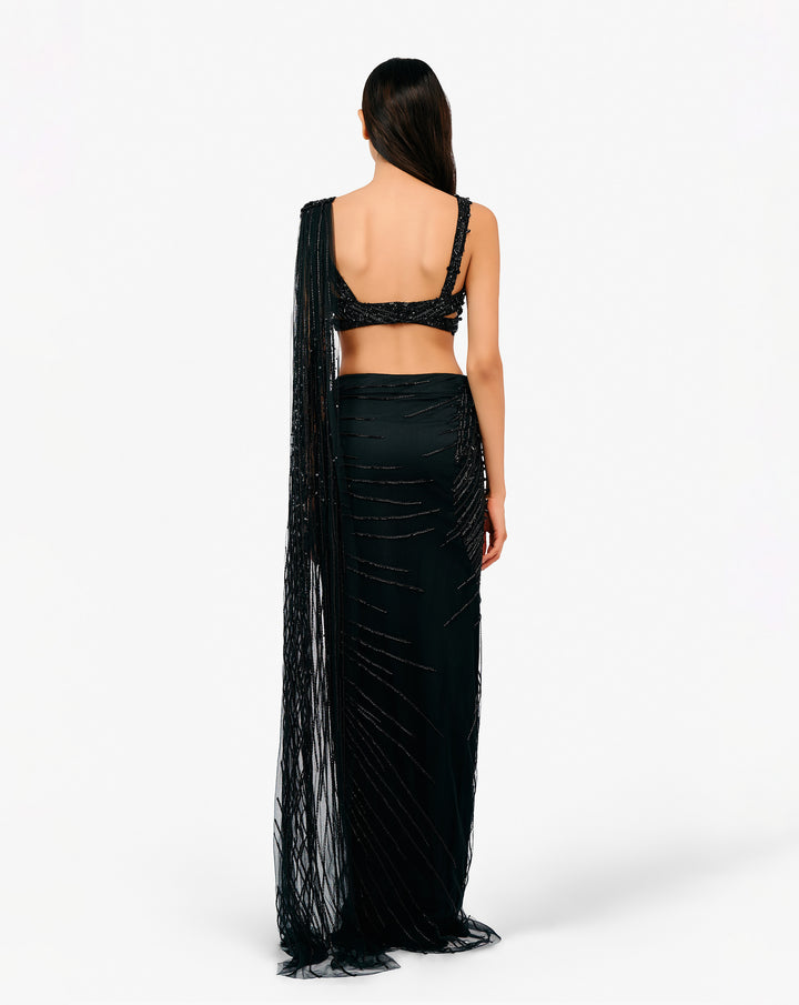 The Cosmic Glint Saree Gown