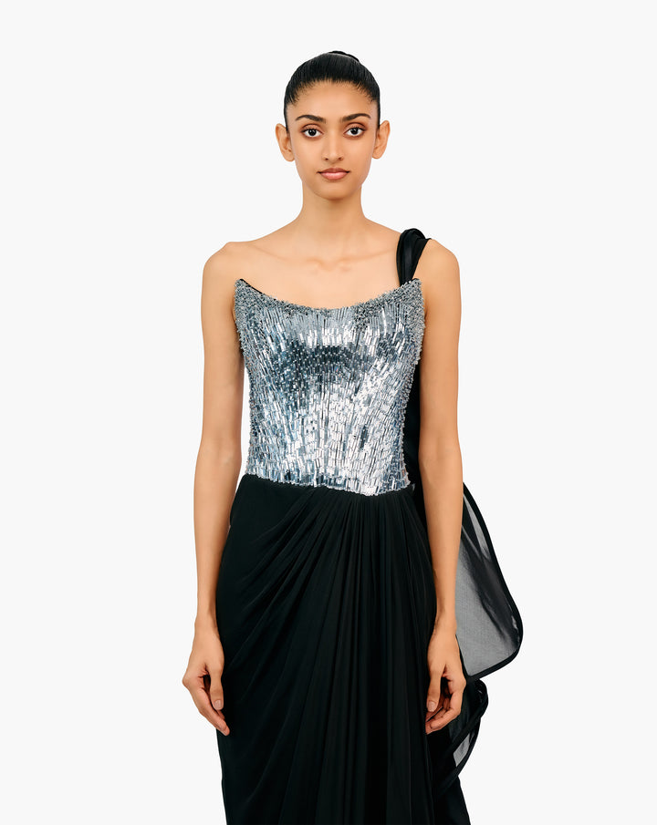 The Comet Refraction Saree Gown