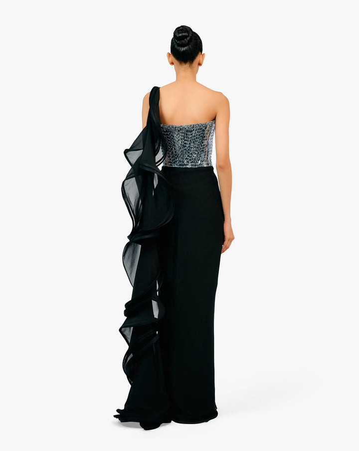 The Comet Refraction Saree Gown