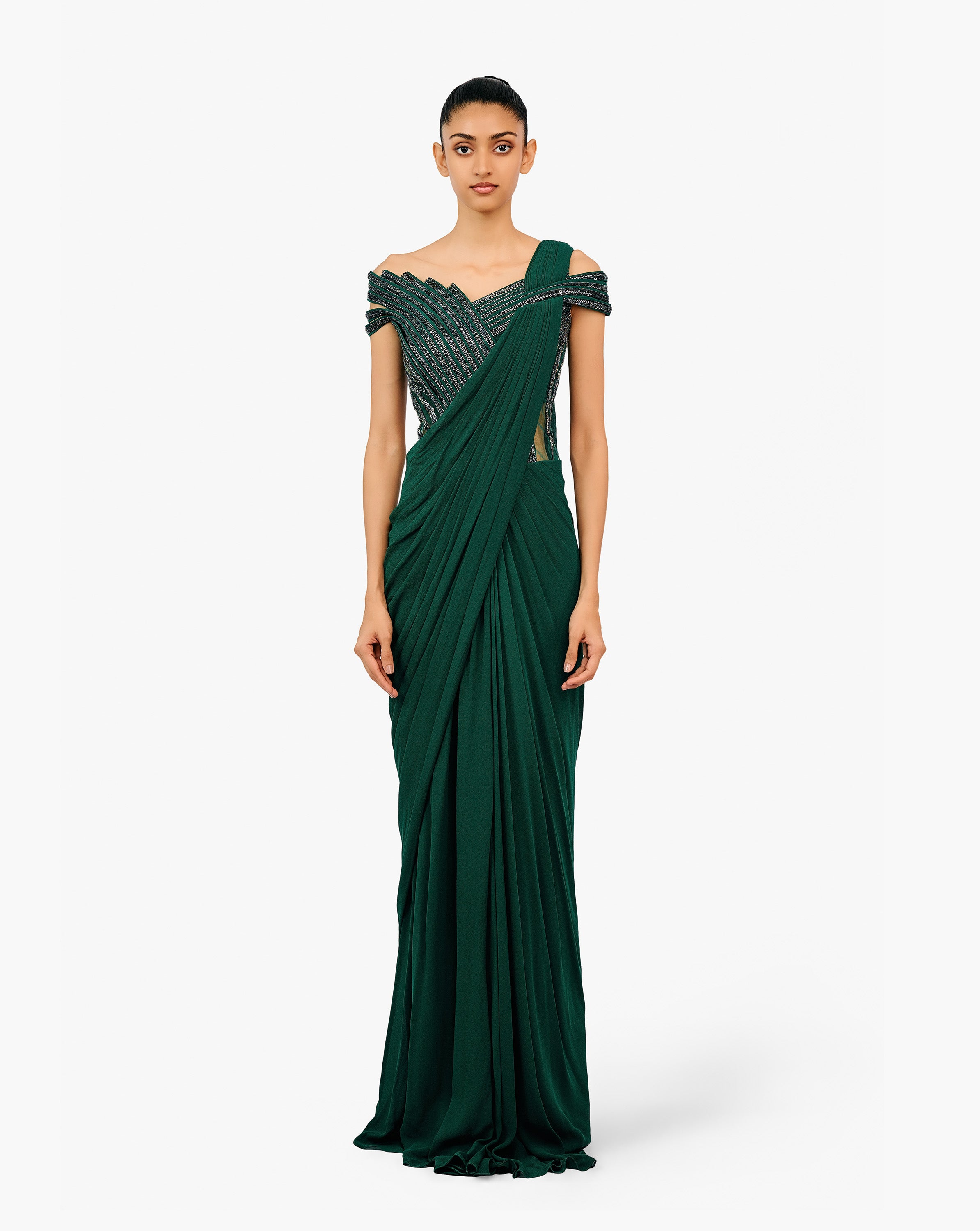 The Orbit Bloom Saree Gown