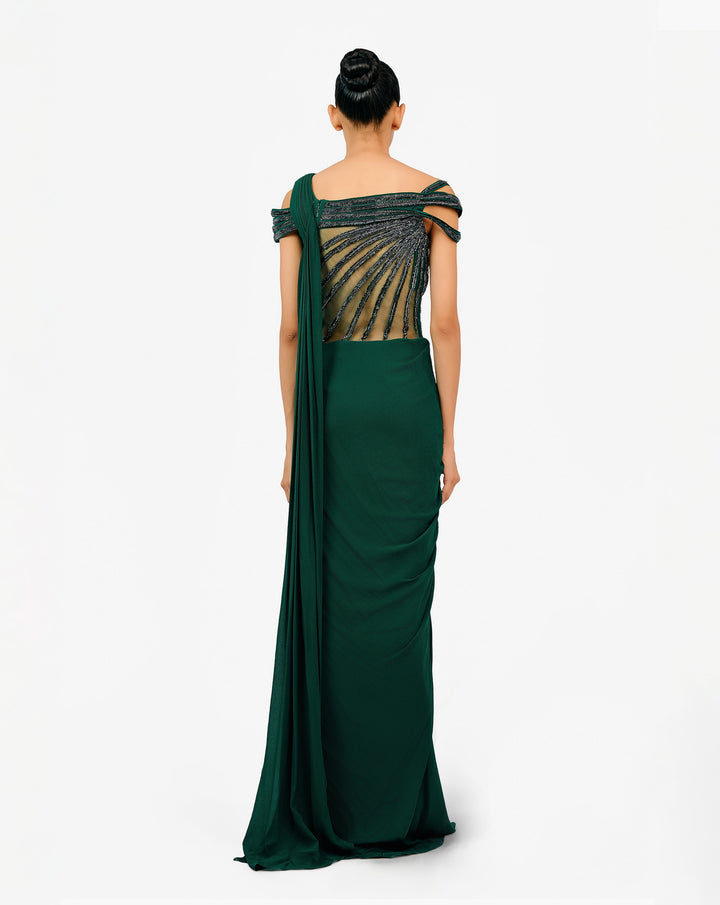 The Orbit Bloom Saree Gown