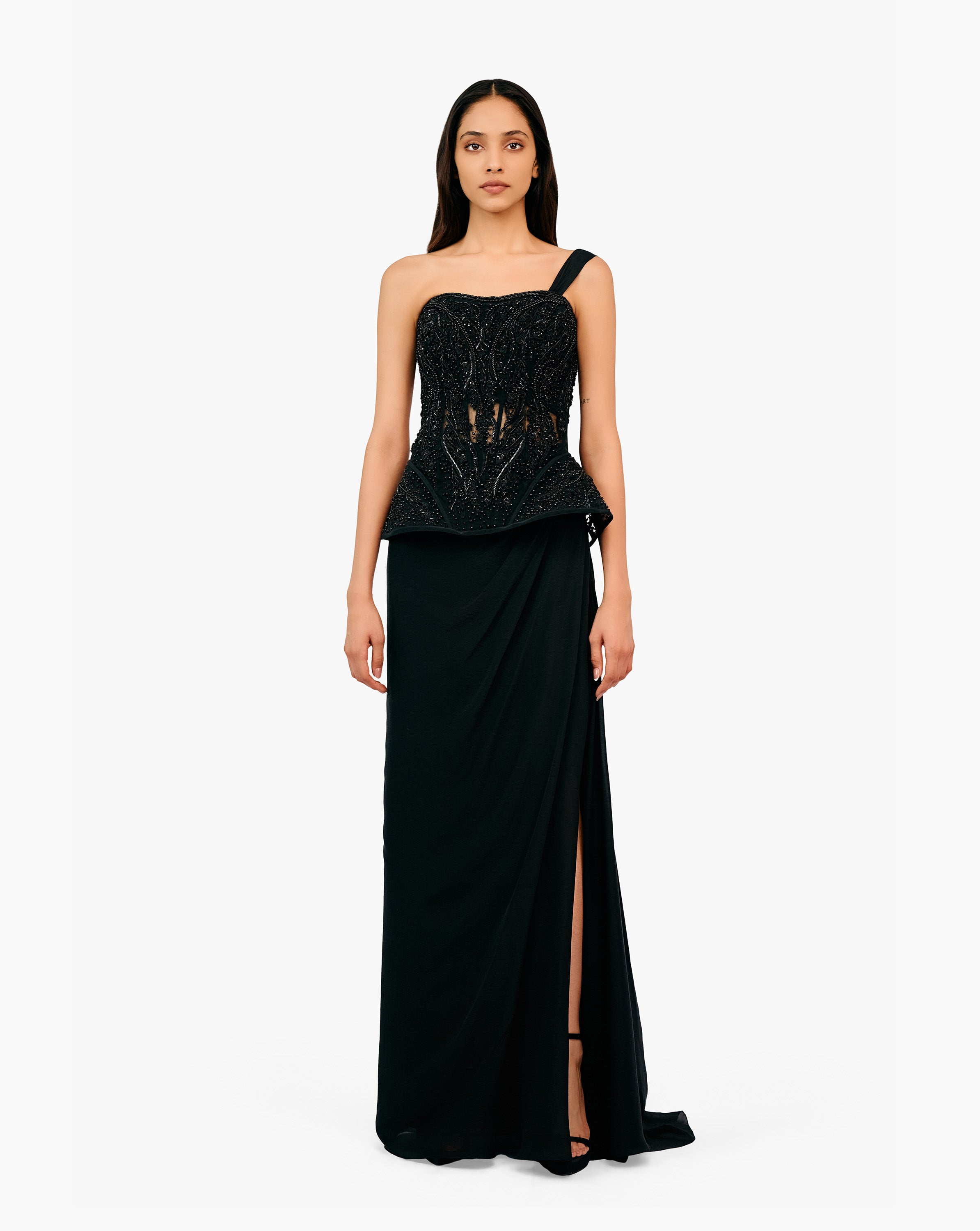 The Pearl Corset Saree Gown