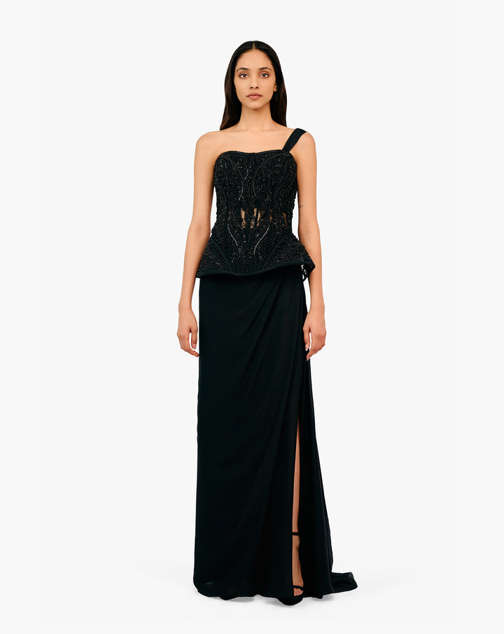 The Pearl Corset Saree Gown