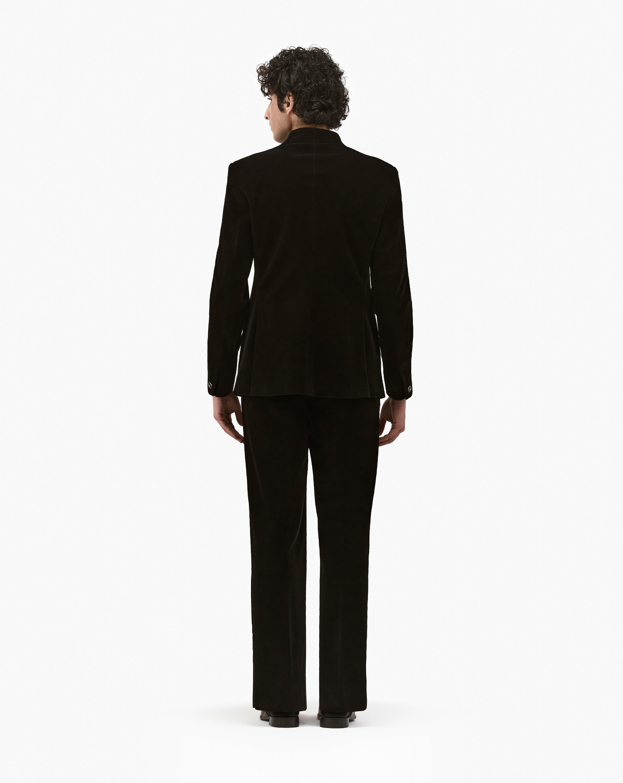 Metallic Drip Velvet Overlap Bandhgala