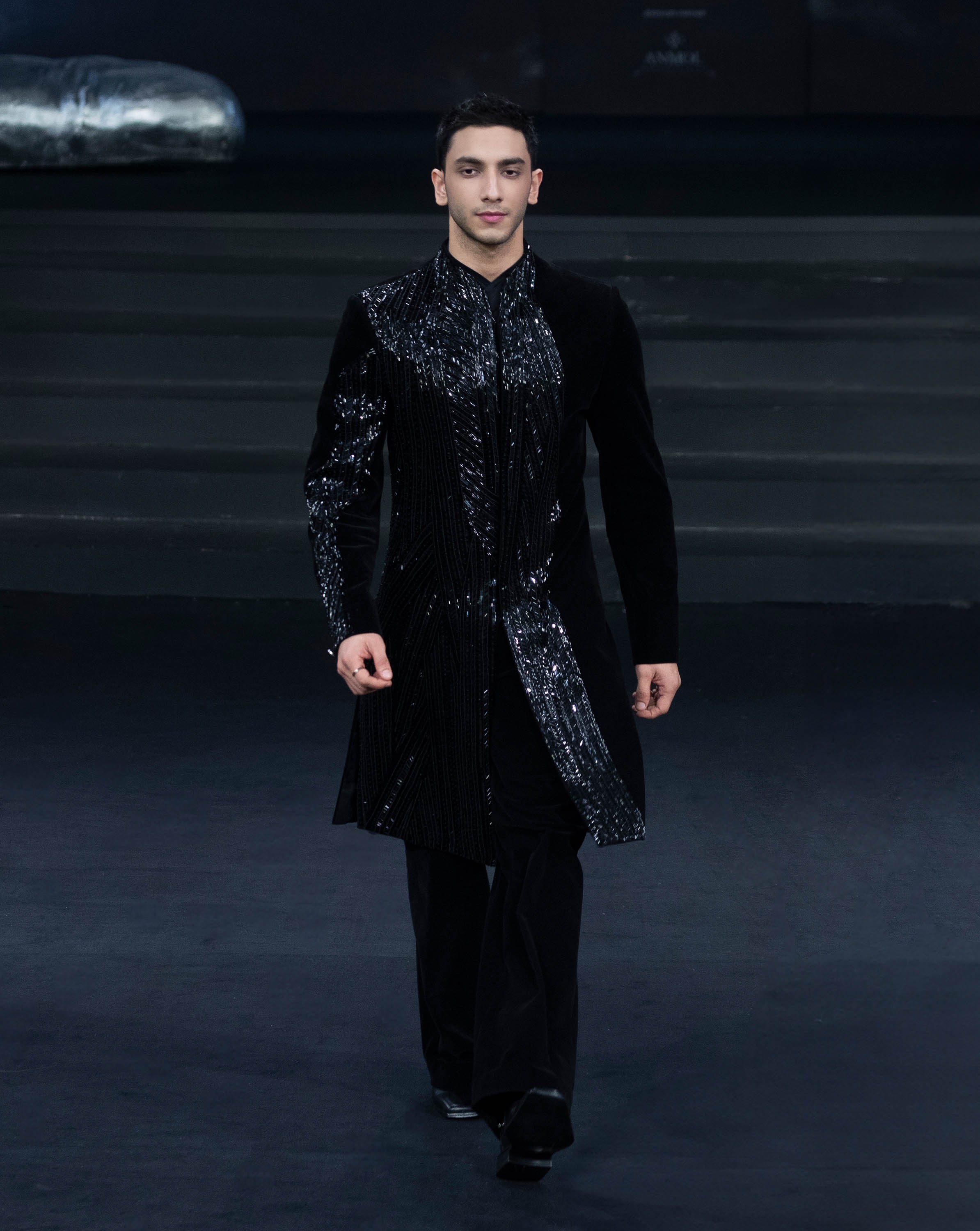Refracted Asymmetric Long Jacket – Gaurav Gupta Official Refracted Asymmetric Long Jacket – Gaurav Gupta Official