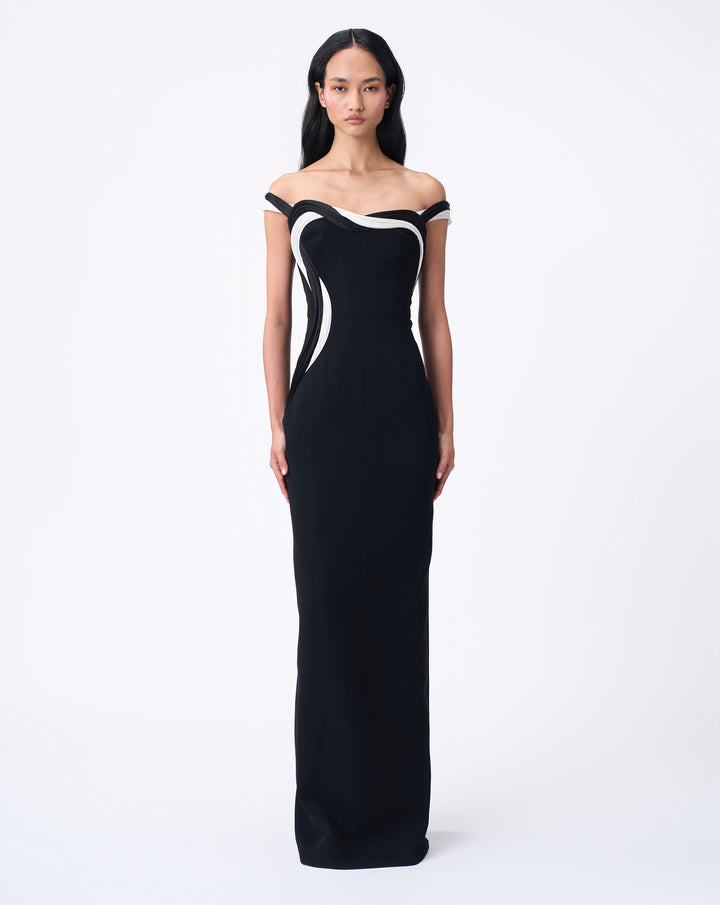 Orbital Interplay Column Gown