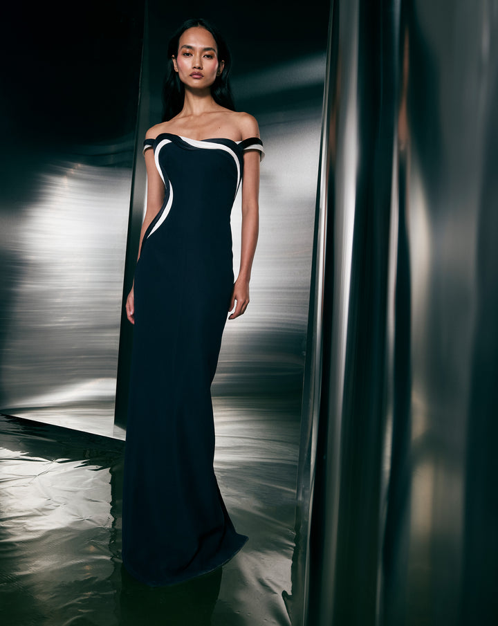 Orbital Interplay Column Gown