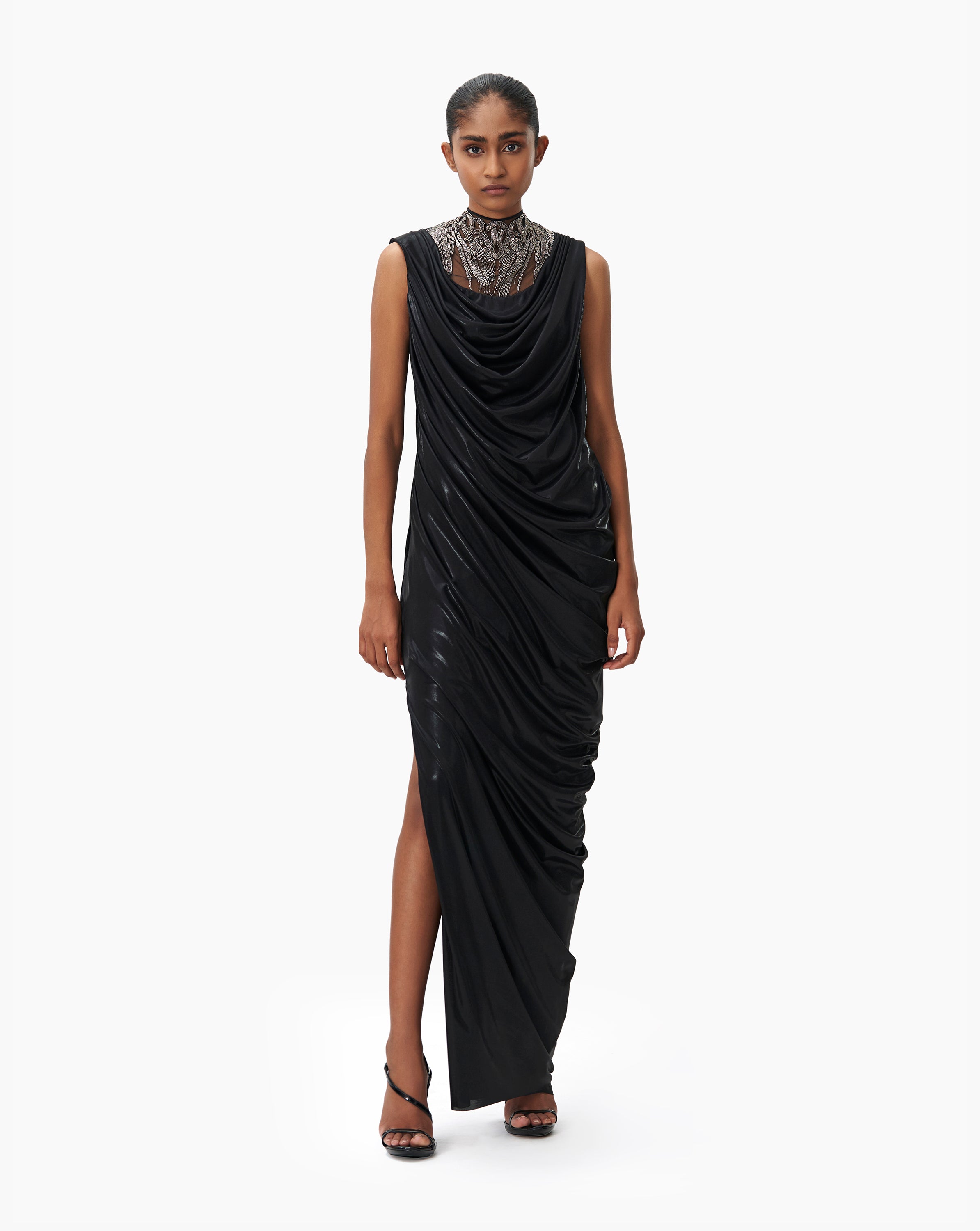 Amsale Satin Draped One-Shoulder Gown – CoatTails