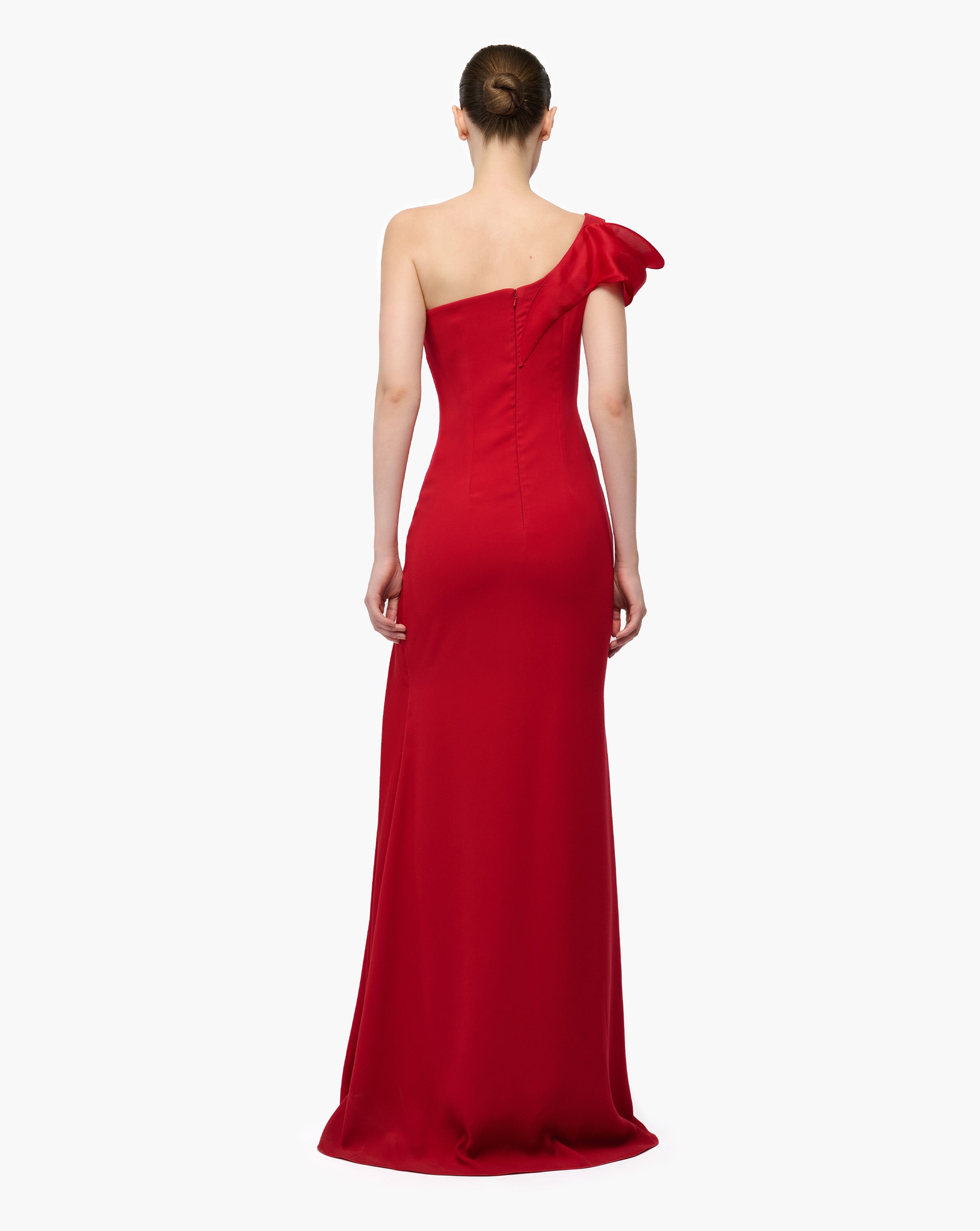 Siren Ruffle Drape Gown