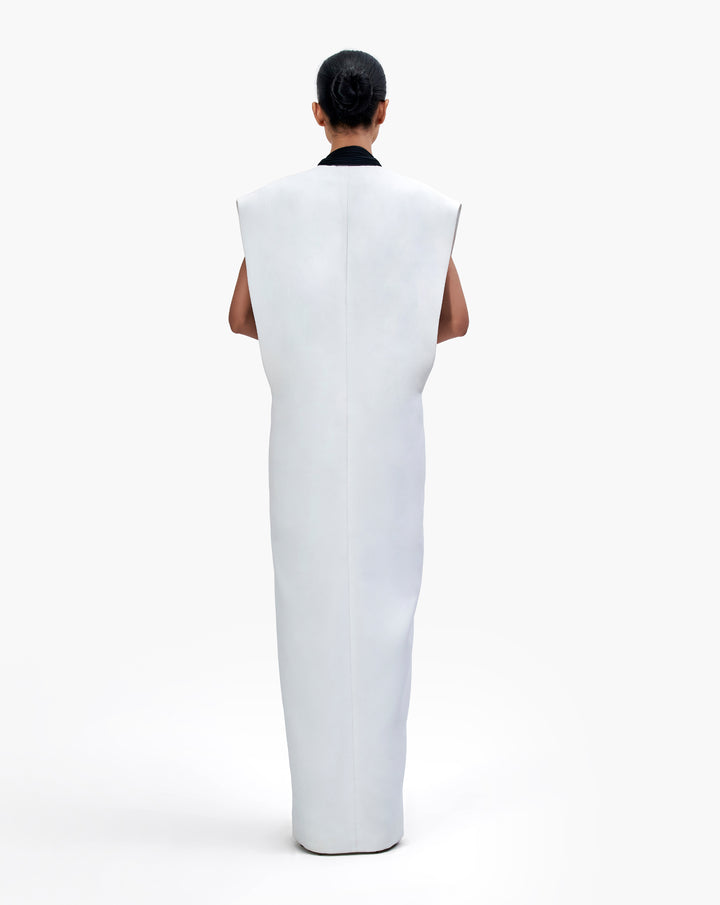 White Oversized Tuxedo Dress