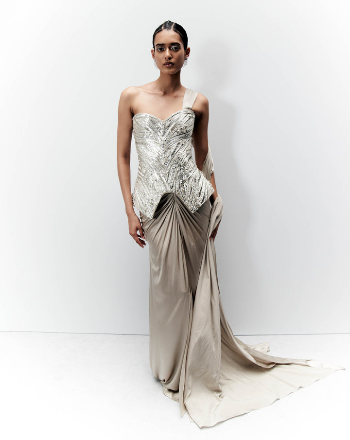 Refraction corset saree gown