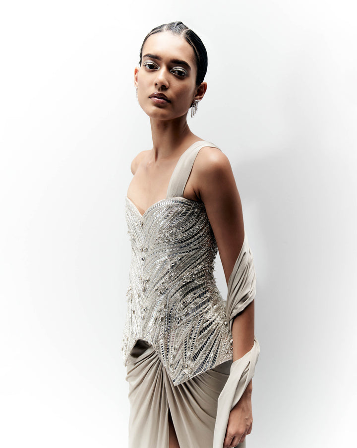 Refraction corset saree gown