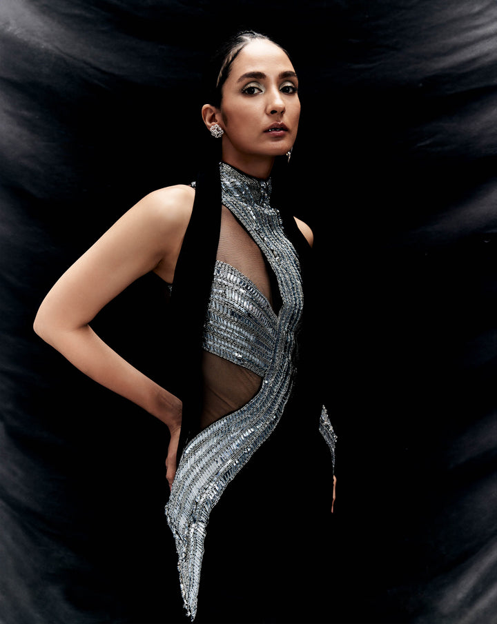 Refraction Saree Gown