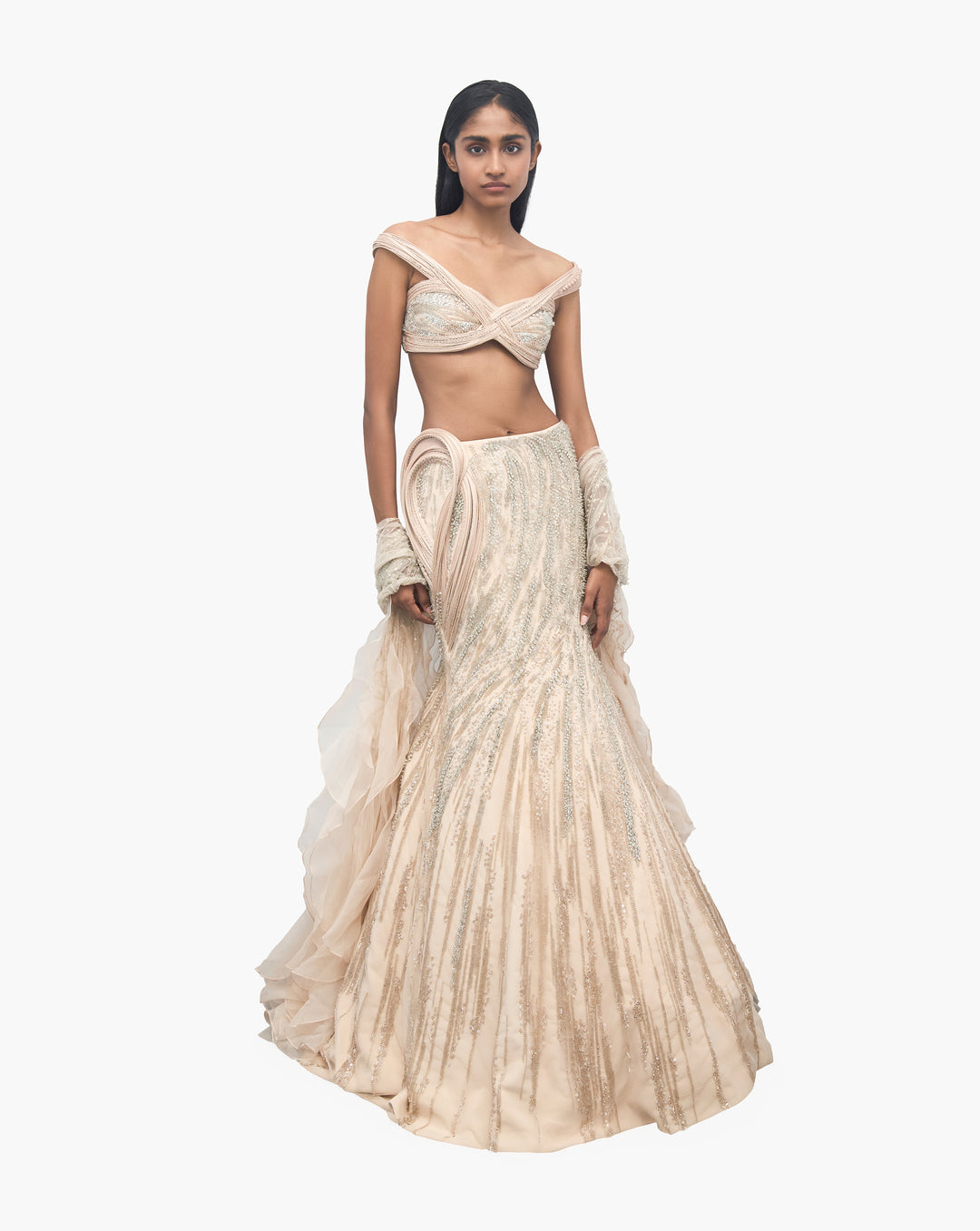 The Aurelya Sculpted Lehenga