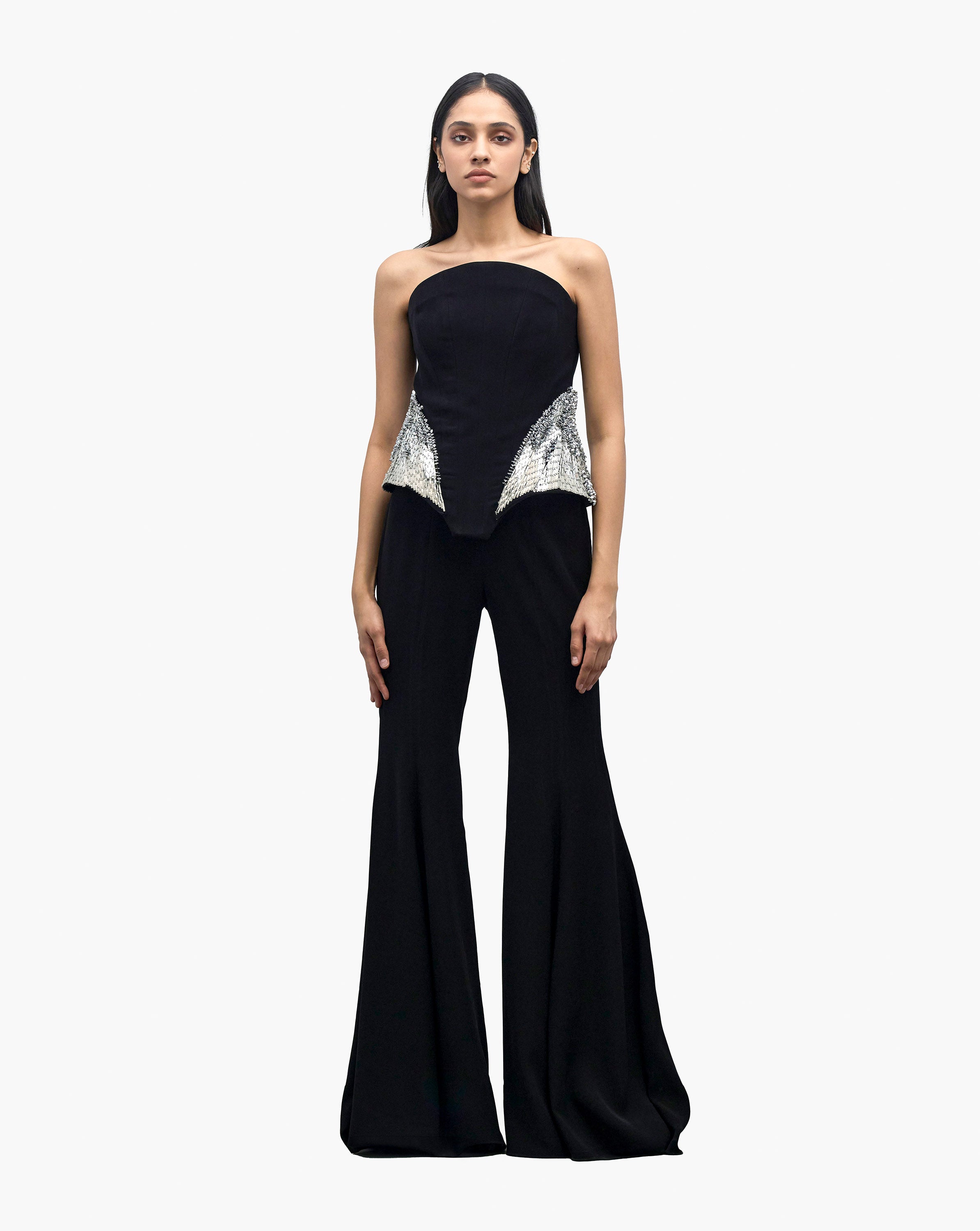 The Black Corset Peplum Top