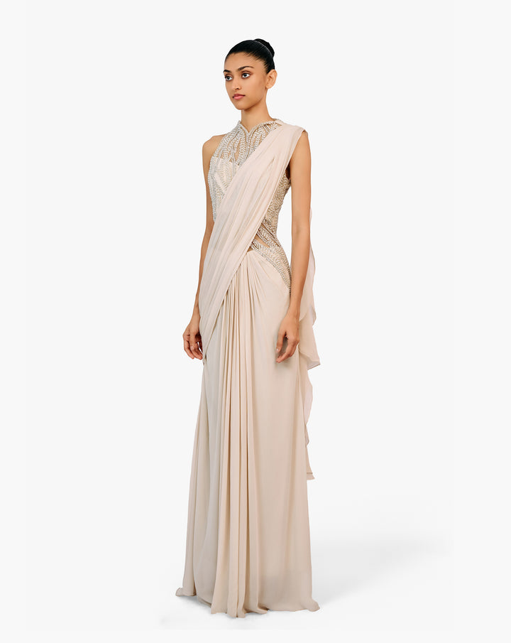 The Anatomical Pearl Saree Gown