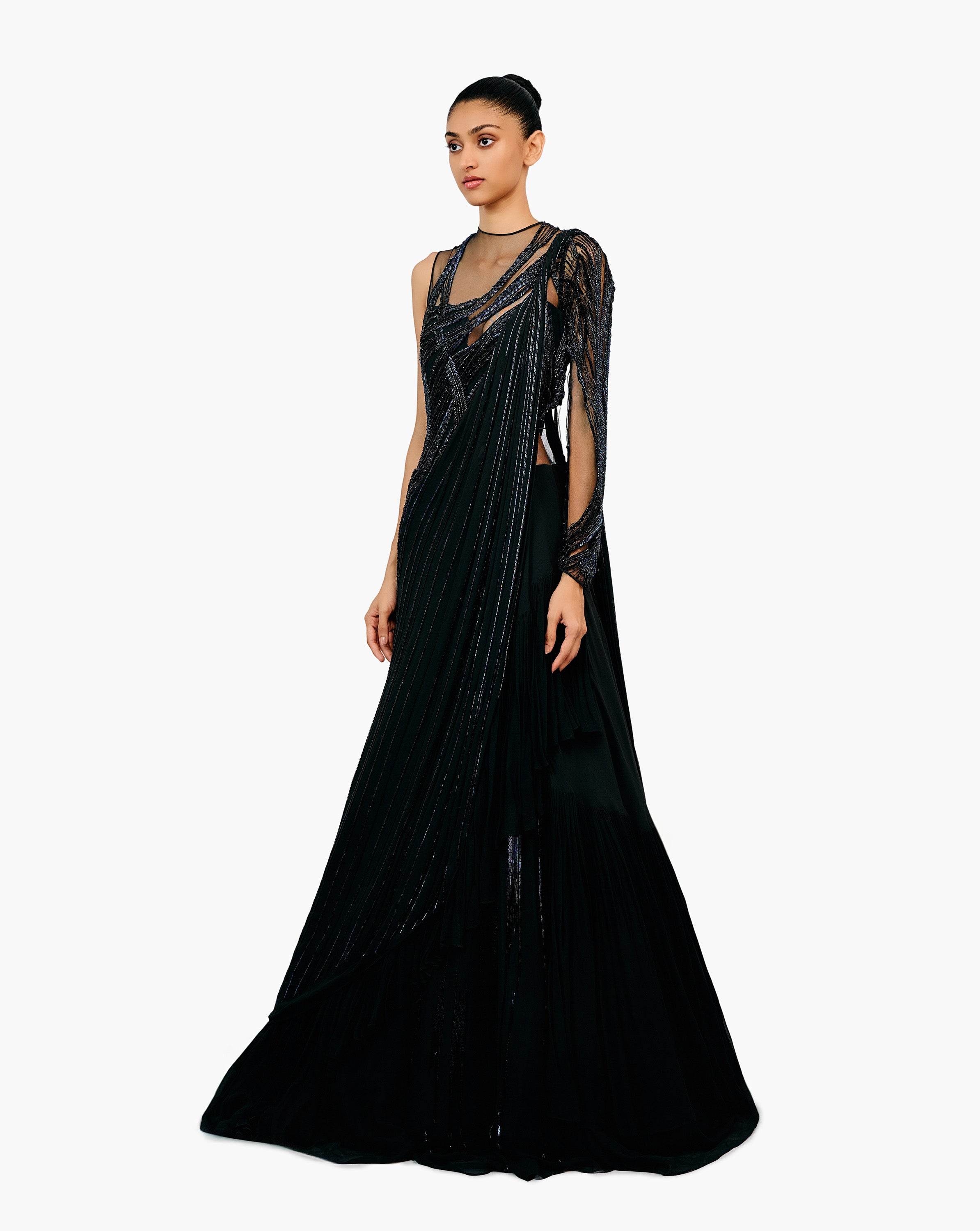 The Vestra Sculpted Saree Lehenga