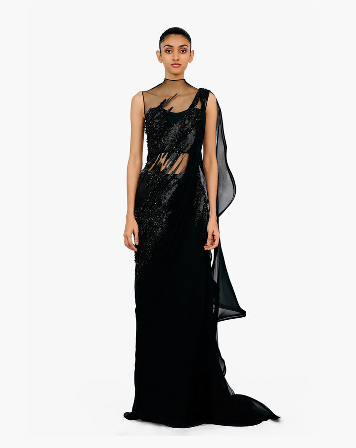 The Atherion Ruffle Saree Gown