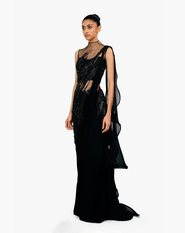 The Atherion Ruffle Saree Gown