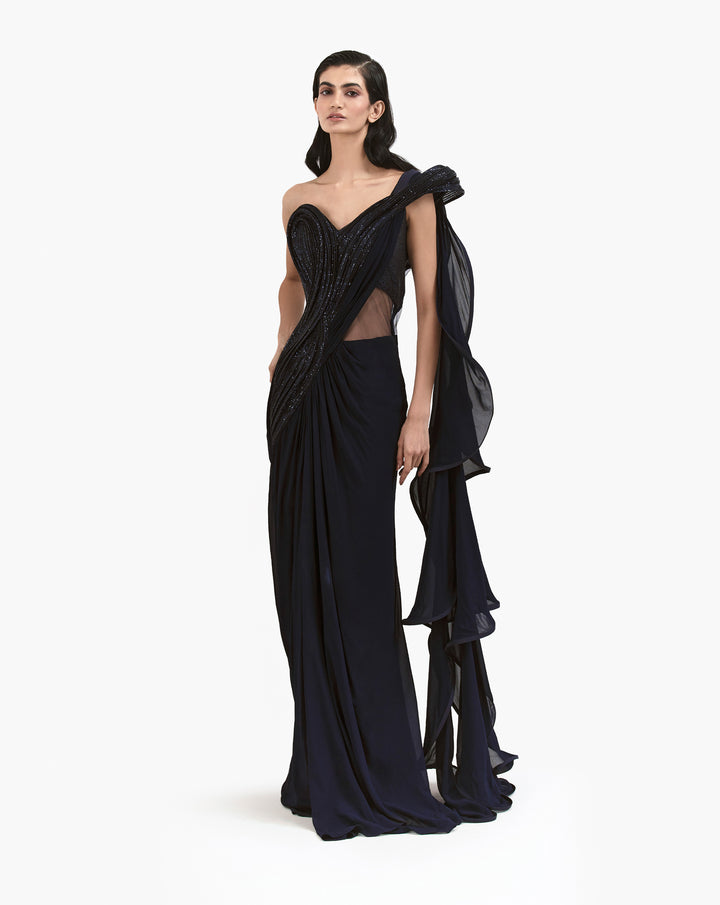 The  Corset Drape Saree Gown