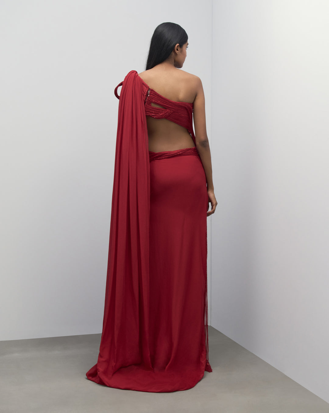 Crystalline Abstract Saree Gown