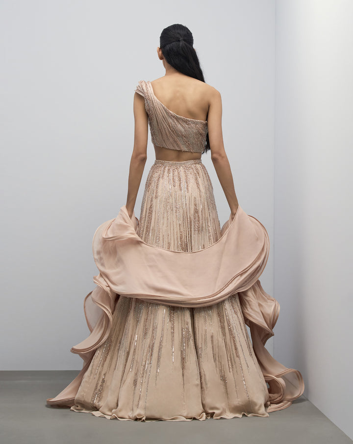 Ruffle Drape Lehenga